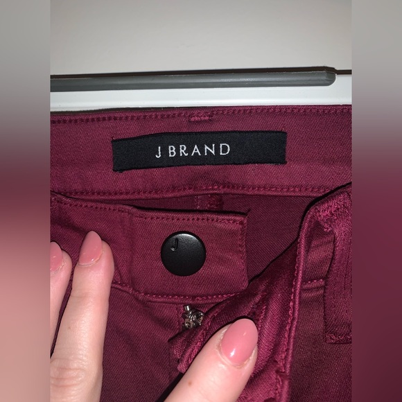 Worn once! J BRAND Photo Ready Deep Plum Skinny Jeans Raw Hem Perfect condition - Picture 5 of 15